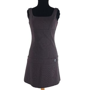 View Red Pin stripe mini dress made in the usa
